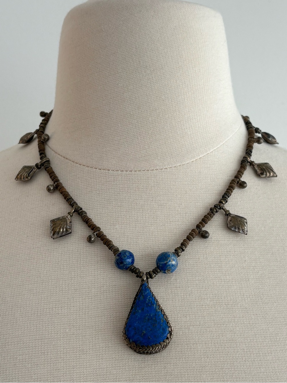 Vintage tribal Afghan lapis lazuli necklace